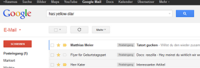 Markierungen mit Sternen setzen in Google Mail