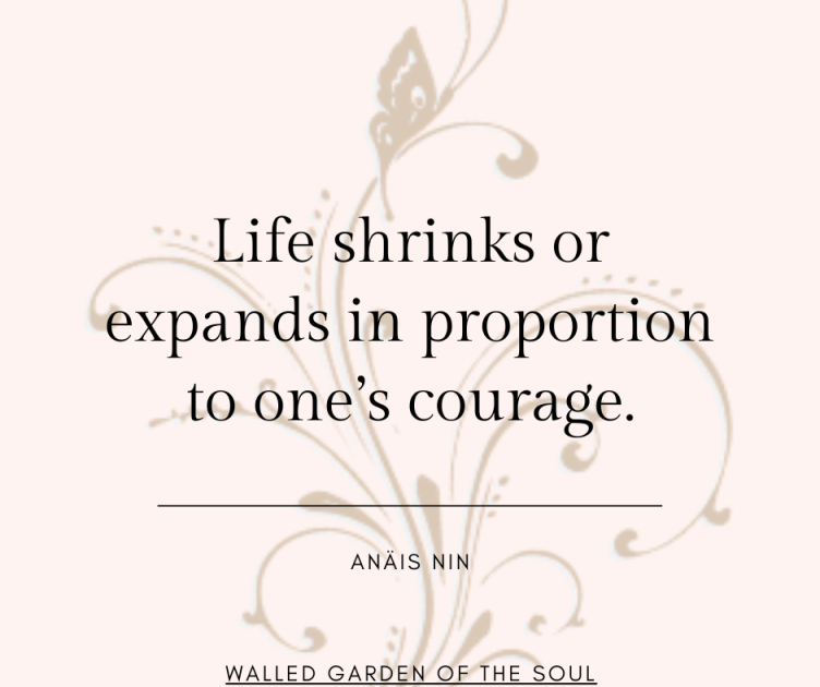 Anais Nin – “Life shrinks or expands in proportion to one's courage.”