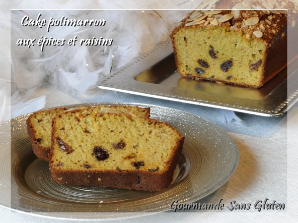 Cake potimarron aux épices et raisins moelleux sans gluten, sans lactose