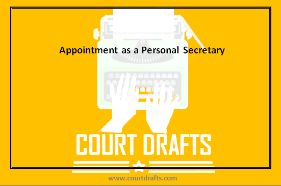 Appointment as a Personal Secretary