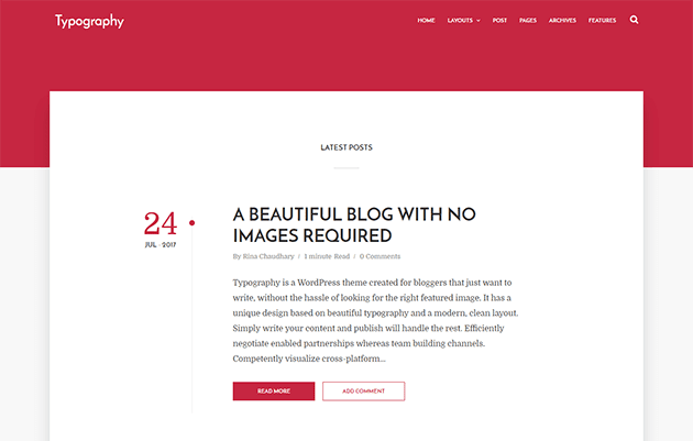 Download Typography Text Based Minimal Blogger Template