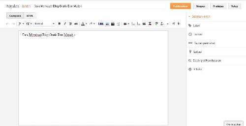 Cara Membuat Blog di Blogspot.com Gratis dan Mudah