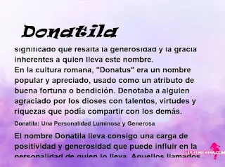 significado del nombre Donatila