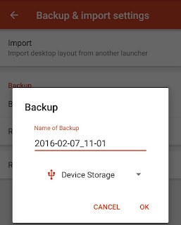 Backup location Nova launcher