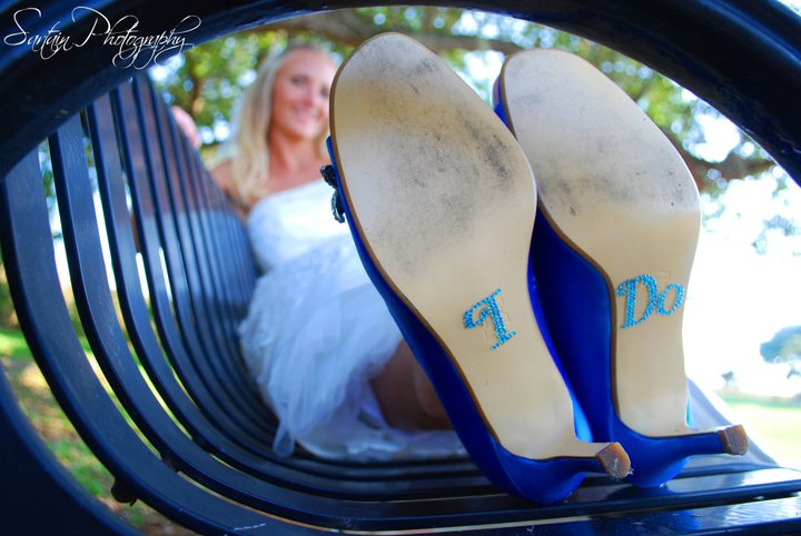 Blue Wedding Shoes Photos by Sartain Photography