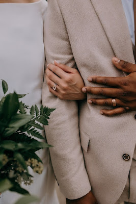 bride and groom close up of hands with rings