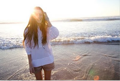 beach girl sunset