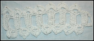 Crochet lace, free pattern, trim, ribbon casing 