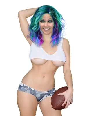 Girl with huge tits in crop top PNG clipart