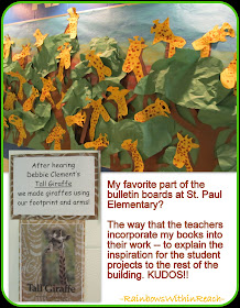 photo of: Author Illustrator School Visit: Debbie Clement for "Tall Giraffe" Bulletin Board response