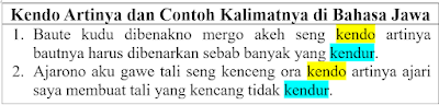 Kendo Artinya dan Contoh Kalimatnya di Bahasa Jawa