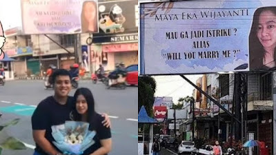 Viral Aksi Polisi Asal Malang Pasang Baliho di Klaten untuk Lamar Kekasihnya