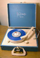 blue portable record player