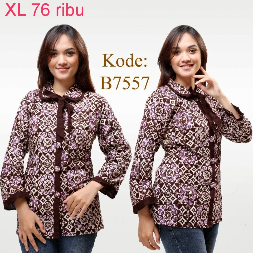  Model  Baju  Atasan  Batik  Wanita  Modern Model  Baju  Batik 
