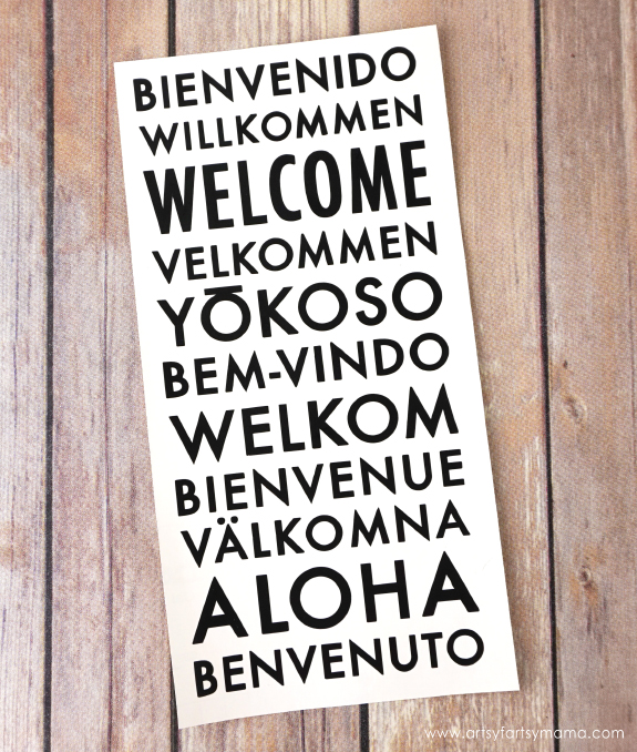 DIY Welcome Sign with a few simple materials and Cricut | @artsyfartsymama