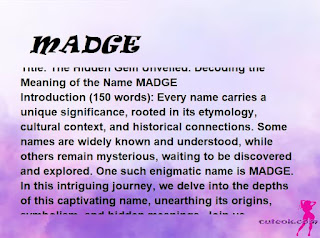 meaning of the name "MADGE"