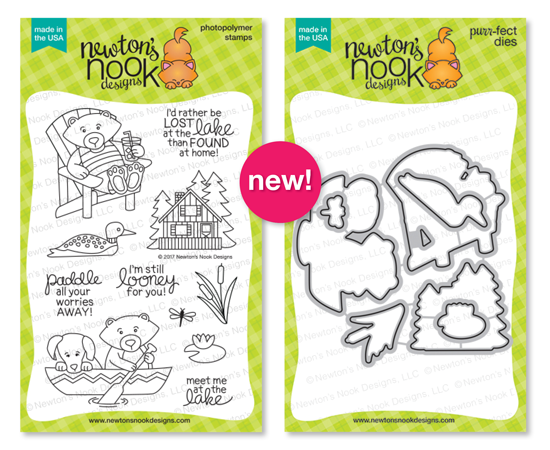 Winston's Lake House Stamp Set & Die Set by Newton's Nook Designs #newtonsnook