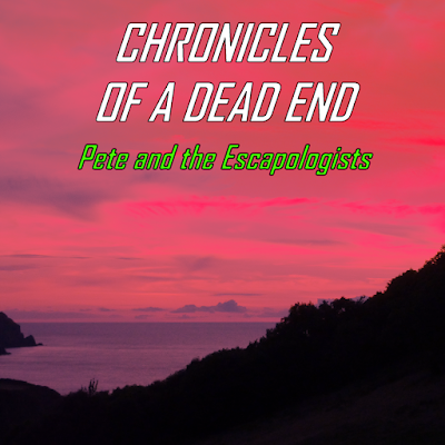 A red-coloured landscape photo, planned to be the "Chronicles of a Dead End" album cover.