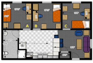 Denah Desain Rumah Minimalis 1 Lantai 3 Kamar