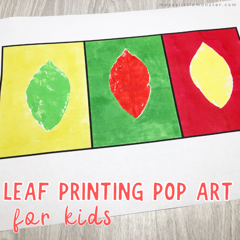 Leaf printing pop art for kids