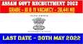 Assam Govt Direct Recruitment 2022 - Total Vacancy 26,441