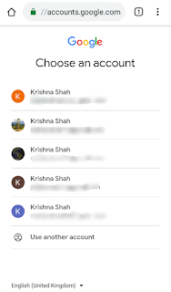 Selecting an account