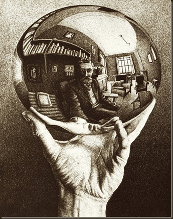 M C Escher - Hand with Reflecting Sphere (1935)