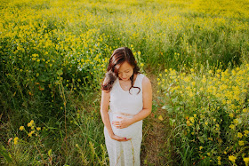 mustard flower fields maternity session bay area