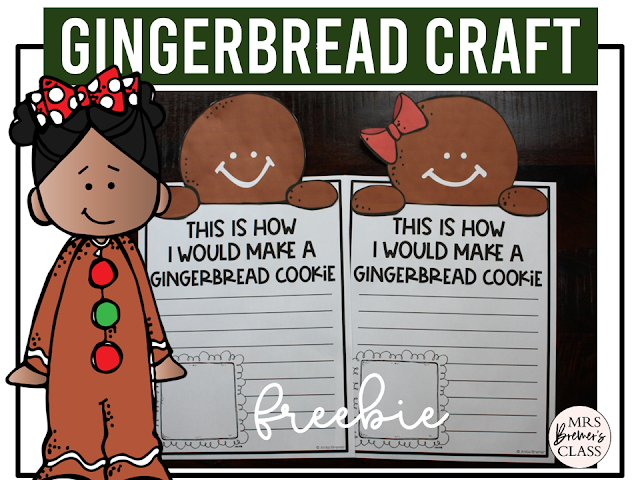 FREE Gingerbread Man and Gingerbread Girl writing craft with templates and headers for Kindergarten and First Grade