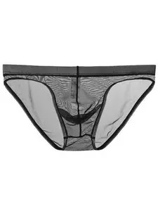 Men's Underpants Sexy Low Waist Transparent Mesh Briefs Ultra Thin Breathable U Convex Hollow Quick Ery Elastic Male Panties I47 US $0.01 US $4.9-99% New User Bonus 10 sold5 Free Shipping