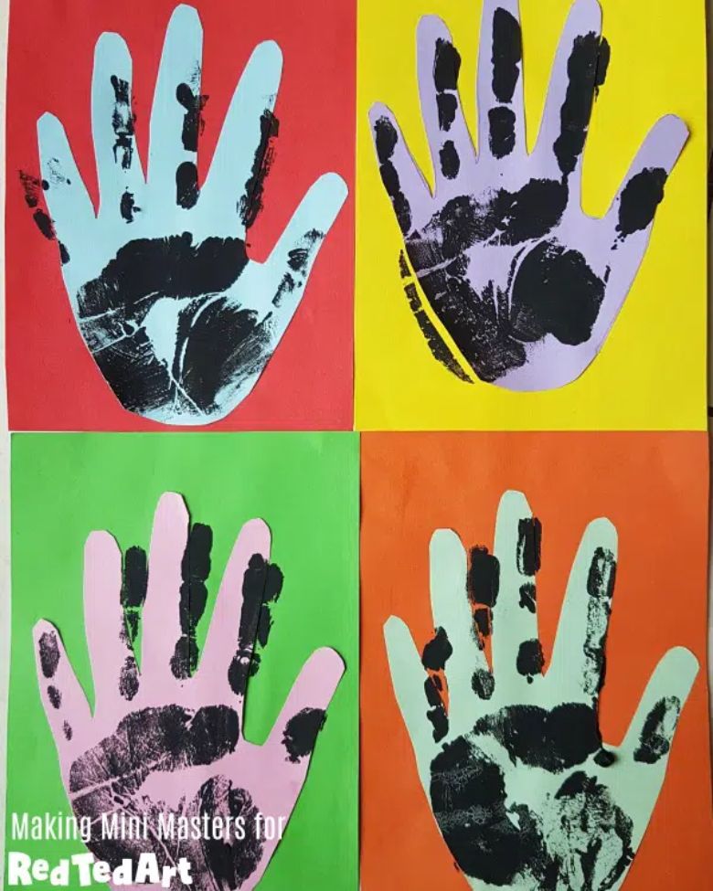 handprint pop art project for kids