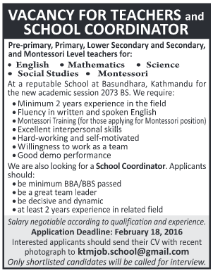 Teaching Job KTM