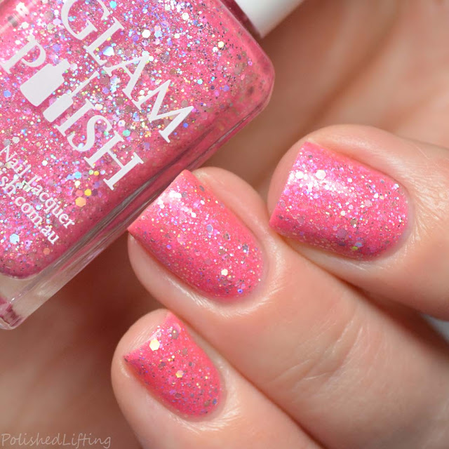 pink holographic nail polish