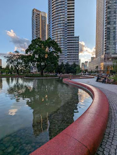 Love Park Toronto's Red Mosaic Seating.