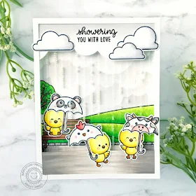 Sunny Studio Stamps: Spring Showers Spring Scenes Chickie Baby Everyday Shaker Card by Ashley Ebben