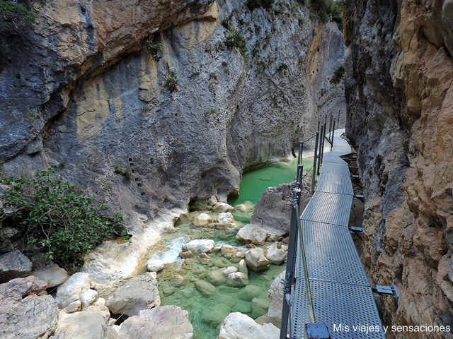 Pasarelas del río Vero, Alquezar, Aragón