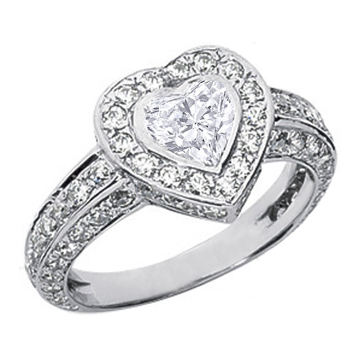 DIAMOND HEART RING SHAPED WEDDING