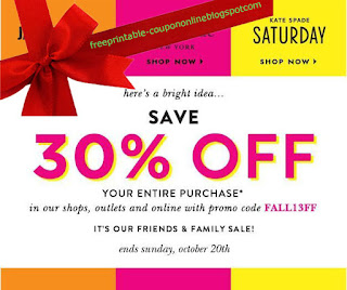 Free Printable Kate Spade Coupons