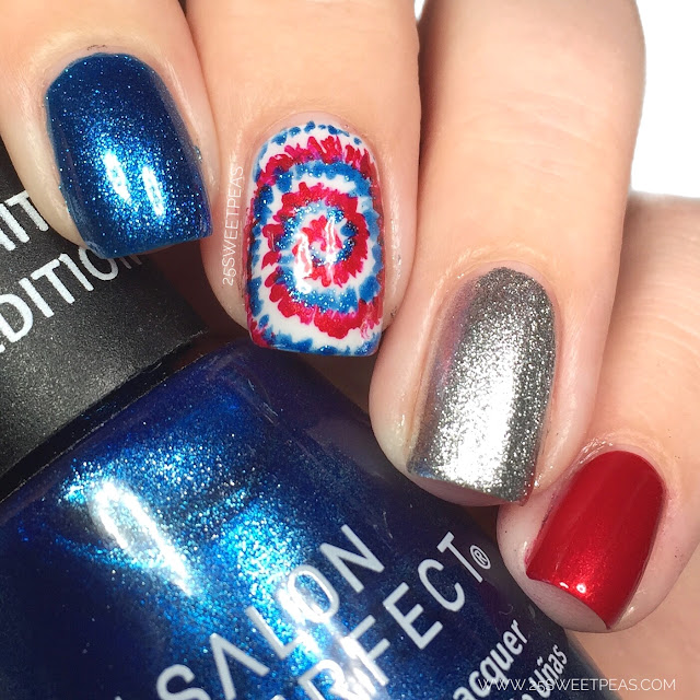 Fourth of July Tie Dye Nail Art