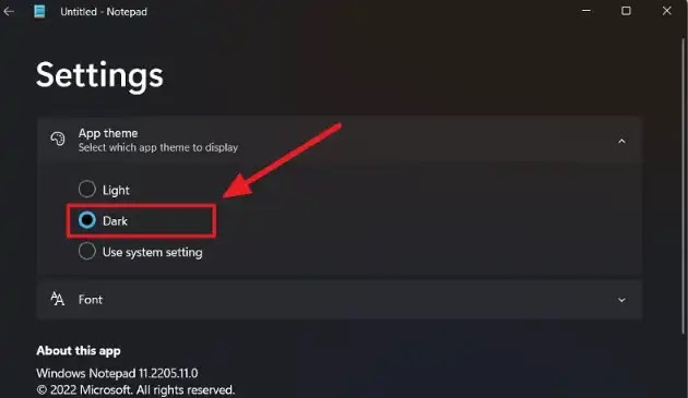 cara mengaktifkan dark mode Notepad di Windows 11-b