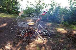 shopping cart bbq grill