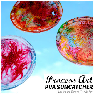 Process Art for Kids PVA Suncatchers - Learning and Exploring Through Play