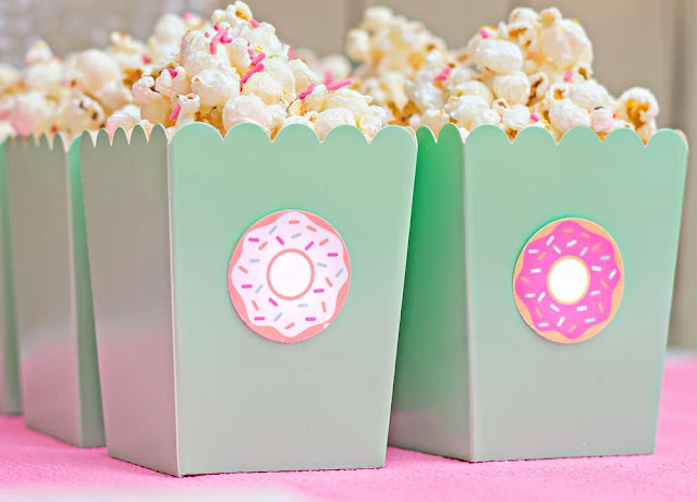 Popcorn Boxes with Images of Donuts