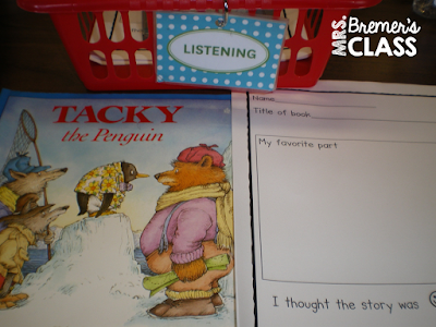Fun, free literacy work stations for Kindergarten