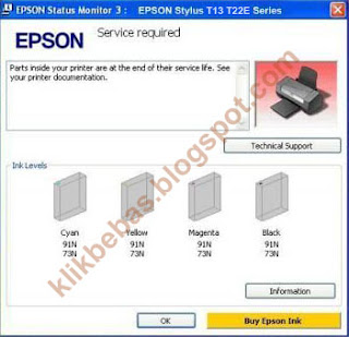 Cara mereset printer epson T13