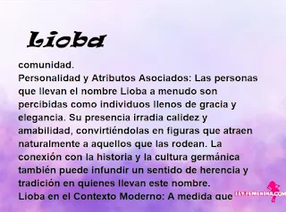 ▷ Significado del nombre Lioba