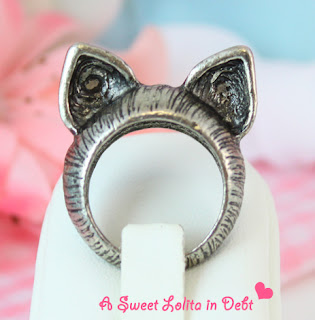 cat ring, cat ears ring, ears ring, silver cat ring, silver ears cat ring