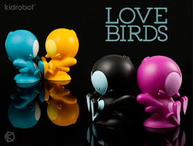 Kidrobot - Teal, Black, Orange & Purple Edition Lovebirds Vinyl Figures by Kronk