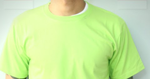 Kaos O Neck Warna Hijau Stabilo  Grosir Kaos Polos Lagran 