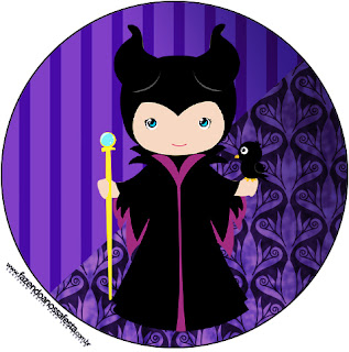 Maleficent Baby Party: Free Printable Cupcake Toppers and Wrappers.